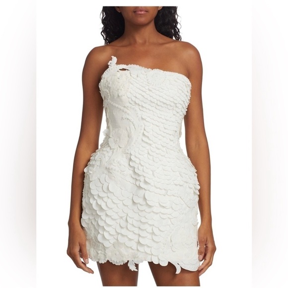 Zimmermann White Tama Filigree-Embellished Minidress - COTTON & LINEN Size 6 - Picture 4 of 16